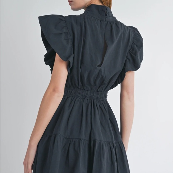 Christie High-Neck Crossover Front Mini Dress - Picture 3 of 8